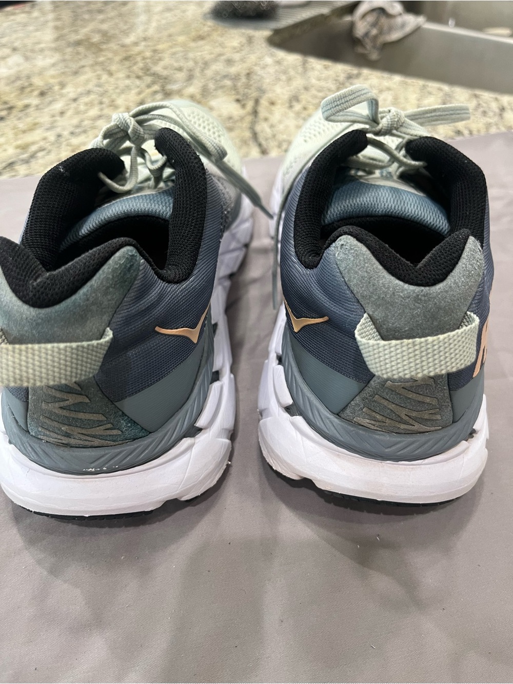 Hoka One One Black with Blue Logo Running Shoe Interior - Picture 4 of 7